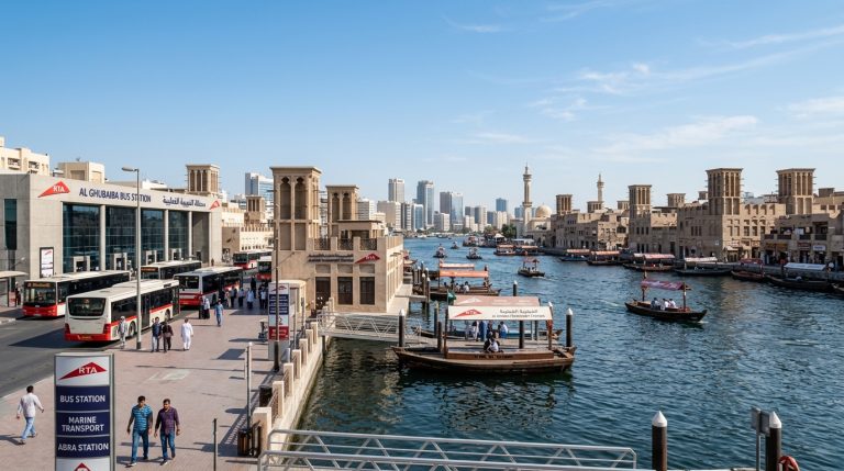 Bur Dubai waterfront near Al Ghubaiba bus station and marine station