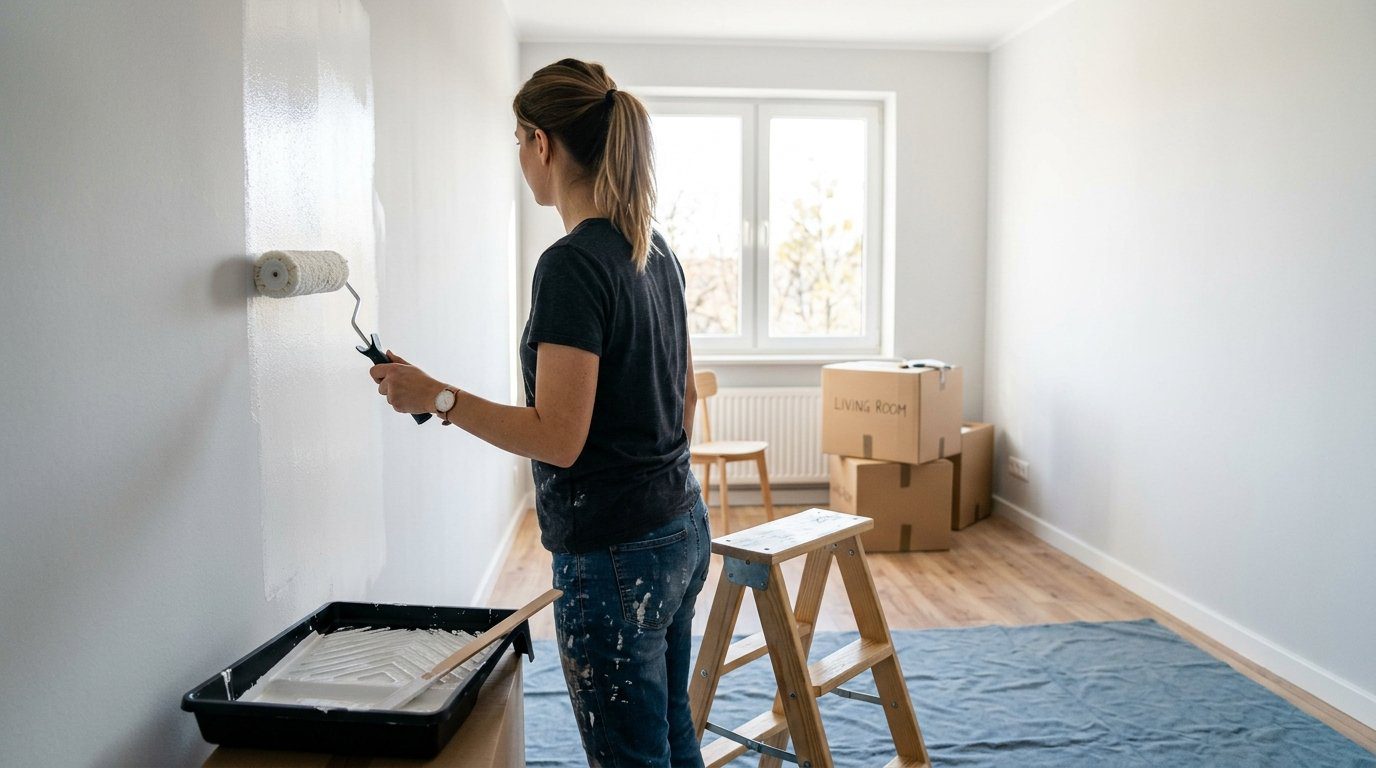 Repainting a wall before move-out to protect a rental deposit