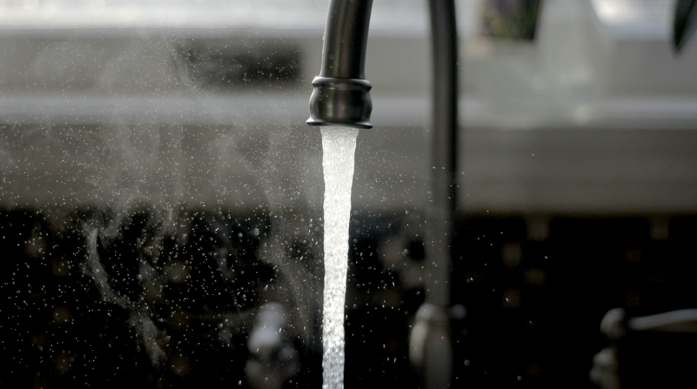Running water in a Dubai kitchen after electricity and water are connected Running water in a Dubai kitchen after electricity and water are connected