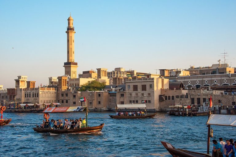 Dubai Creek waterfront and skyline route connecting future Dubai Metro Blue Line