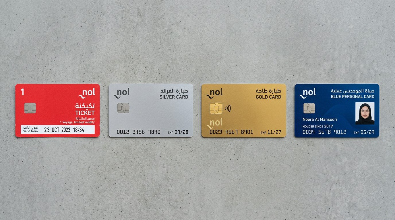 The four nol card types side by side: Red Ticket, Silver, Gold and Blue cards The four nol card types side by side: Red Ticket, Silver, Gold and Blue cards