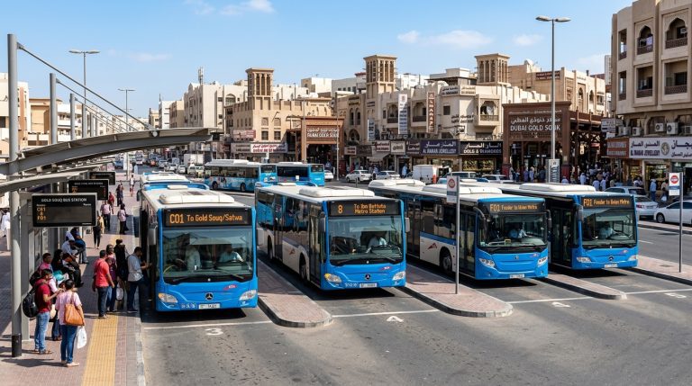 Gold Souq bus station terminal in Deira next to Dubai Gold Souk