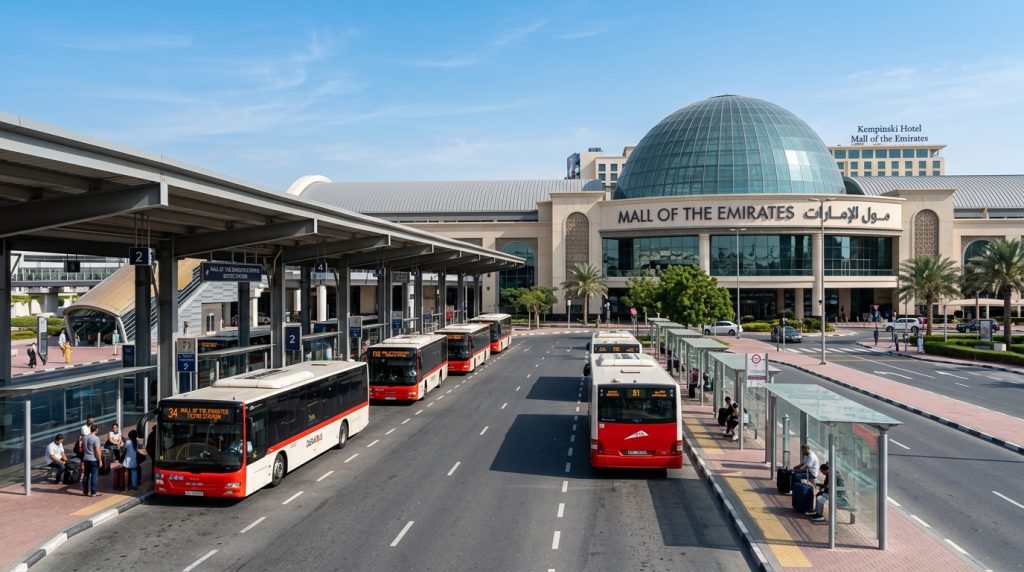 Mall of the Emirates bus station terminal in Al Barsha Dubai